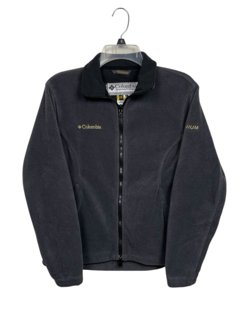Columbia women’s gray and Black titanium Fleece Jacket - Lightweight Full-Zip S